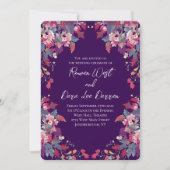 Purple Floral Wedding Invitations Bold Fall Kaart (Voorkant)