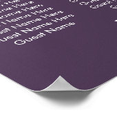 Purple Floral Wedding Seating Chart Poster (Hoek)