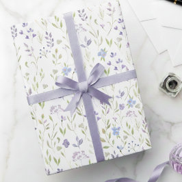 Purple Floral Wrapping Paper Cadeaupapier