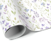 Purple Floral Wrapping Paper Cadeaupapier (Rol Hoek)