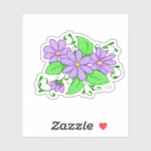 Purple Flower Artistic design sticker (Vel)