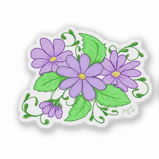 Purple Flower Artistic design sticker (Voorkant)