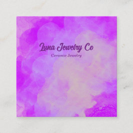 Purple Flower Burst Jewelry Craft Business Card Vierkante Visitekaartje