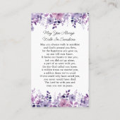 Purple Flower Memorial Photo Funeral Prayer Card Visitekaartje (Achterkant)