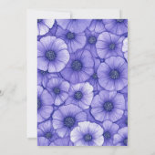 Purple flower pattern border elegant script name notitiekaartje (Achterkant)