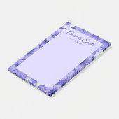 Purple flower pattern border elegant script name post-it® notes (Schuin)