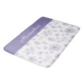 Purple Flower Pattern Custom Name Badmat (Gekanteld)