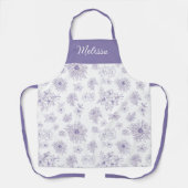 Purple Flower Pattern Custom Name Schort (Voorkant)