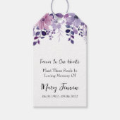 Purple Flower Seed Packet Memorial Funeral  Cadeaulabel (Voorkant)