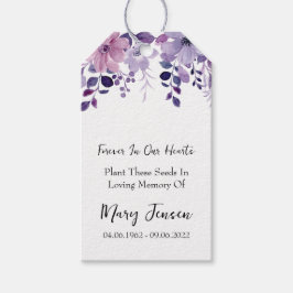 Purple Flower Seed Packet Memorial Funeral Cadeaulabel