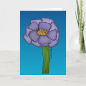 Purple Flower with blue background blank Kaart (Voorkant)