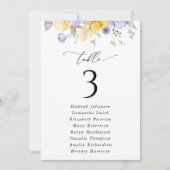 Purple Flower, Yellow Flower, Seating Chart Cards (Voorkant)