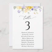 Purple Flower, Yellow Flower, Seating Chart Cards (Achterkant)