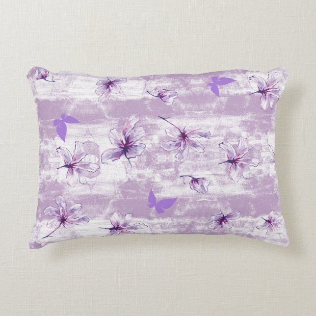 Purple Flowers Accent Kussen (Voorkant)