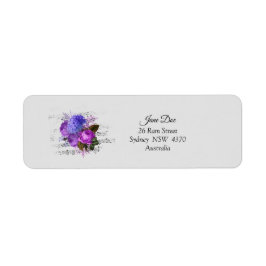 Purple Flowers Adresetiketten – gepersonaliseerd Etiket