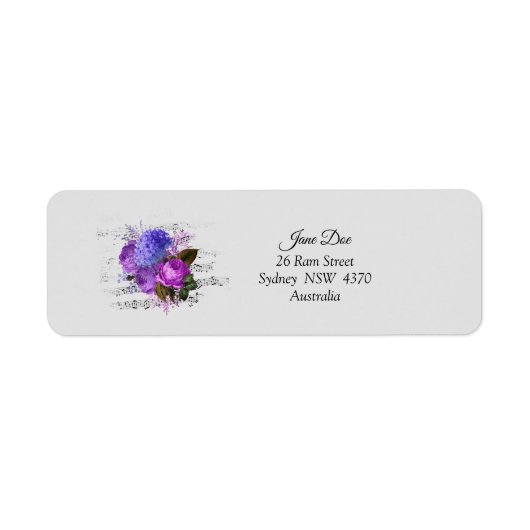 Purple Flowers Adresetiketten – gepersonaliseerd Etiket (Voorkant)