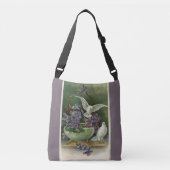 Purple Flowers and Doves Crossbody Bag Crossbody Tas (Voorkant)