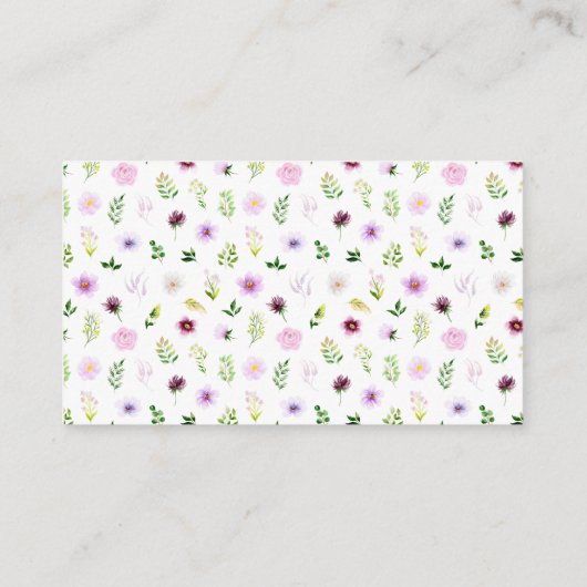 Purple Flowers and Foliage Birthday A Note On Gift Informatiekaartje (Achterkant)