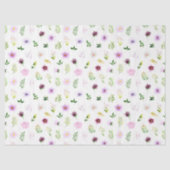 Purple Flowers and Foliage Pattern Tissuepapier (Voorkant)