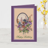 Purple Flowers and Holly Kaart (Gele Bloem)