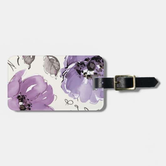 Purple Flowers Bagagelabel (Voorkant horizontaal)