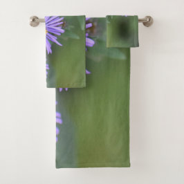 Purple Flowers Bath Towel Set Bad Handdoek