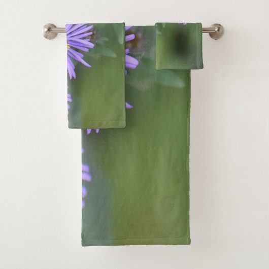 Purple Flowers Bath Towel Set Bad Handdoek (Insitu)