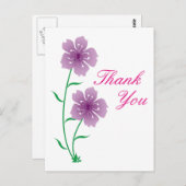 Purple Flowers Bedankt Briefkaart (Voorkant / Achterkant)