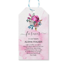 Purple Flowers Begrafenis Gift Labels