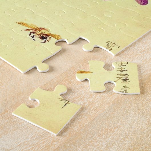 Purple Flowers & bijen Paul de Longpre Puzzle Legpuzzel (Zijkant)
