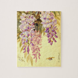Purple Flowers & bijen Paul de Longpre Puzzle Legpuzzel