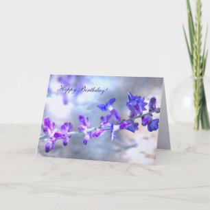 Purple Flowers Birthday-kaart Kaart