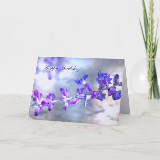 Purple Flowers Birthday-kaart Kaart (Voorkant)