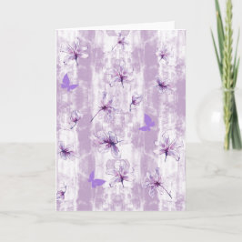 Purple Flowers Blank Kaart