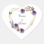 purple flowers blooming in the garden hart sticker (Voorkant)