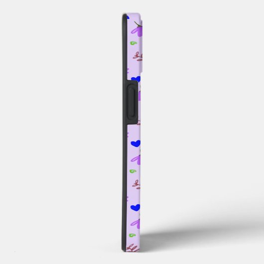 Purple Flowers Blue Hearts Case-Mate iPhone Case (Achterkant / Rechts)