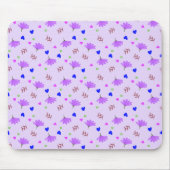 Purple Flowers Blue Hearts Muismat (Voorkant)