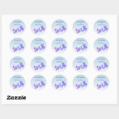 Purple Flowers Bookplaat Ronde Sticker (Vel)