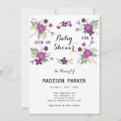 Purple Flowers Bouquet Invitation Kaart (Voorkant)