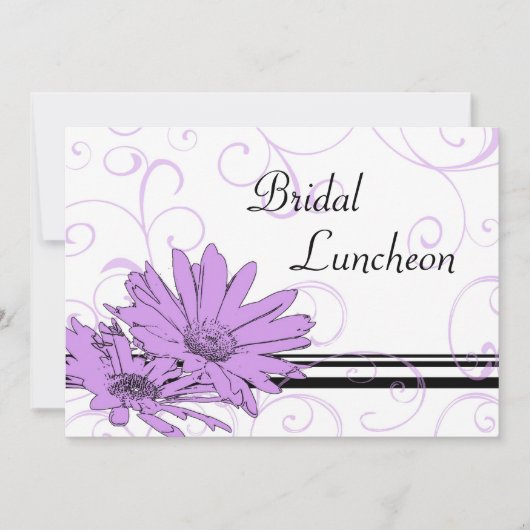 Purple Flowers Bridal Luncheon Invitation Cards Kaart (Voorkant)