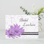 Purple Flowers Bridal Luncheon Invitation Cards Kaart (Staand voorkant)