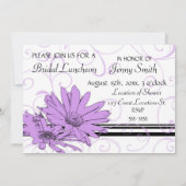 Purple Flowers Bridal Luncheon Invitation Cards Kaart (Achterkant)
