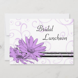 Purple Flowers Bridal Luncheon Invitation Cards Kaart