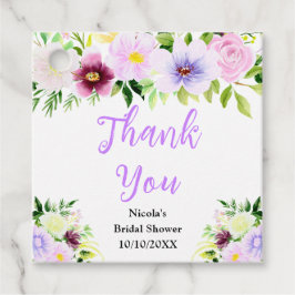 Purple Flowers Bridal Shower Thank You Bedankjes Labels
