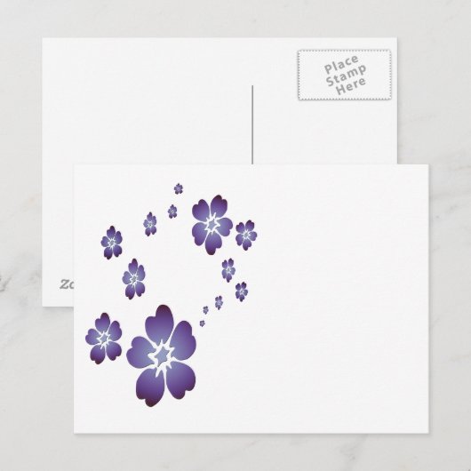 Purple Flowers Briefkaart (Voorkant / Achterkant)