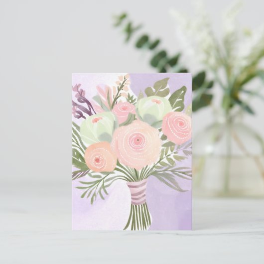 Purple Flowers Briefkaart (Staand voorkant)