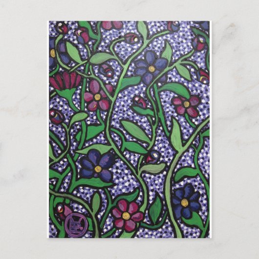 Purple Flowers Briefkaart (Voorkant)