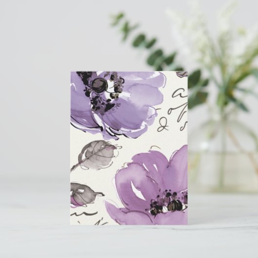 Purple Flowers Briefkaart (Staand voorkant)