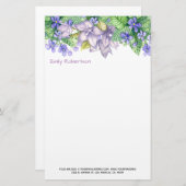 Purple Flowers Briefpapier (Voorkant / Achterkant)