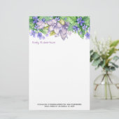 Purple Flowers Briefpapier (Staand voorkant)